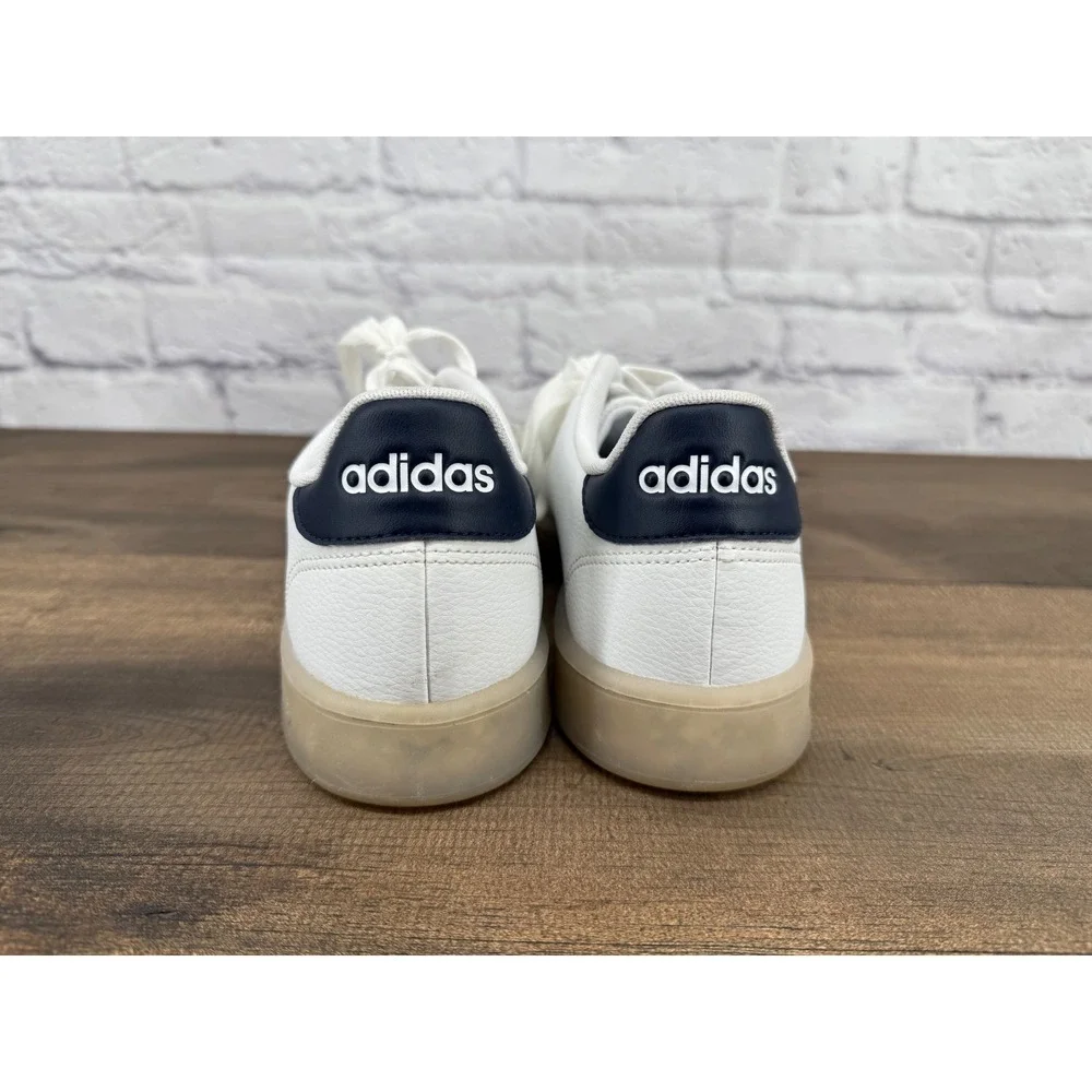 Adidas Advantage Ecogrind Men's White Low Top Sneakers‎ Shoes White/Navy Sz 10.5
